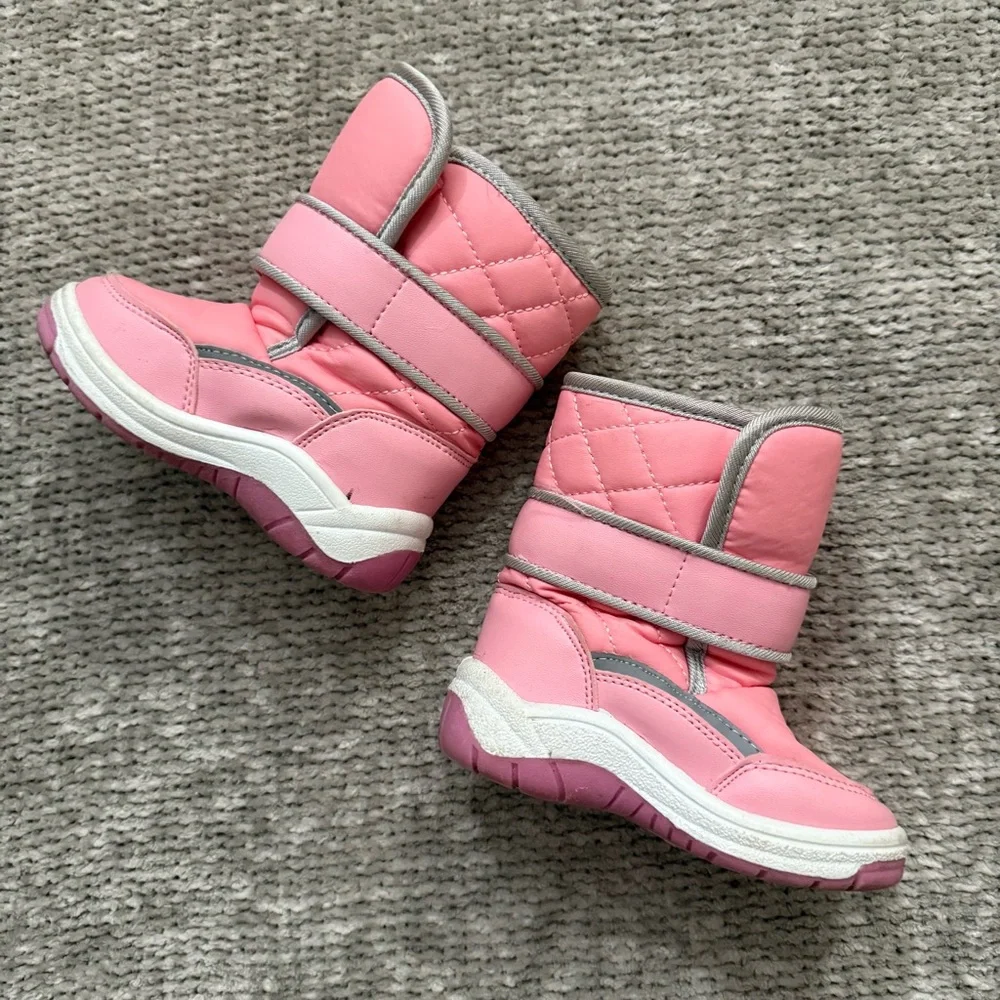 Tundra Toddler Girls Pink Winter Snow Boots Size 5‎ Velcro Warm Cozy